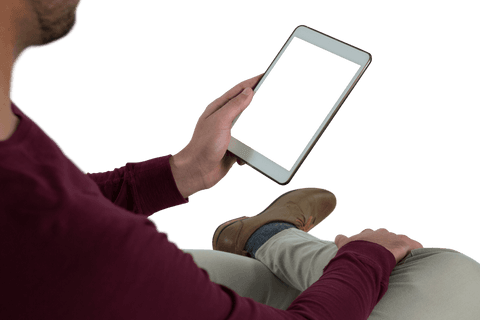 Man Holding Tablet with Transparent Screen and Blank Display - Download Free Stock Videos Pikwizard.com