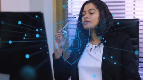 Business Professional Engaged in Cybersecurity Contemplations