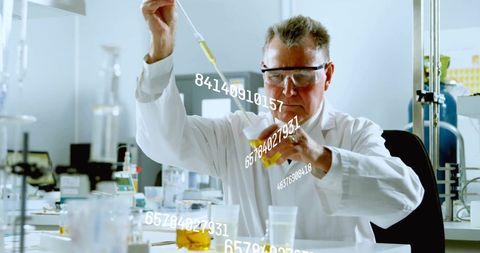 Scientist Experimenting with High-Tech Data Visual Overlay - Download Free Stock Images Pikwizard.com
