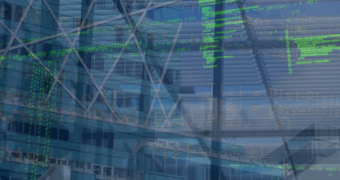 Digital Data Flow Against Urban Cityscape