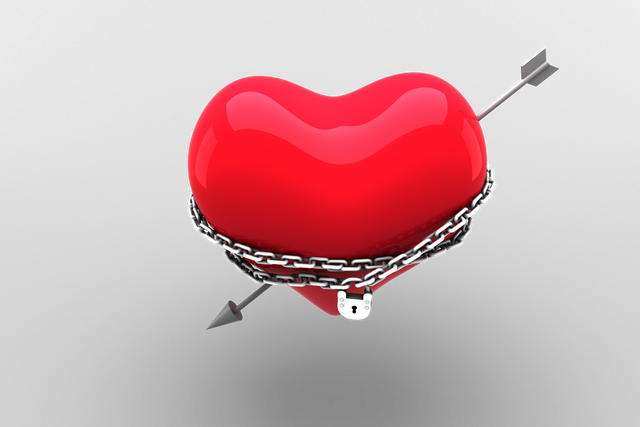 Red Heart with Arrow and Lock Chain on Transparent Background - Download Free Stock Videos Pikwizard.com