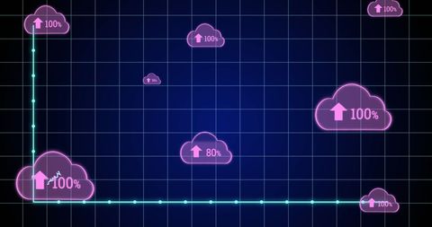 Digital Cloud Computing with Percentage Graph Indicators - Download Free Stock Images Pikwizard.com
