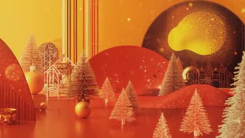 Festive Animation with Luminous Trees and Orbs