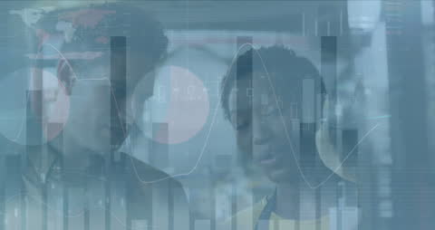 Team Collaborating in Tech-Driven Financial Analysis Environment