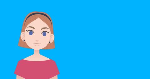 Animated Female Character with Copy Space on Blue Background - Download Free Stock Images Pikwizard.com