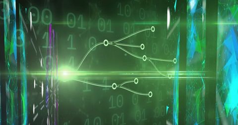Futuristic Technology Background with Binary Connections - Download Free Stock Images Pikwizard.com
