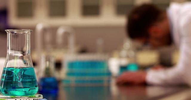 Scientist Working in Laboratory with Beakers - Download Free Stock Images Pikwizard.com