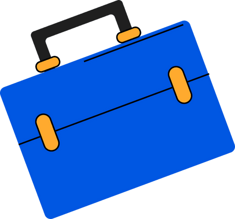 blue toolbox with black handle and yellow latches on transparent background - Download Free Stock Videos Pikwizard.com