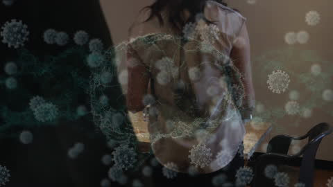 Digital Interface of Virus and Business Meeting Concept