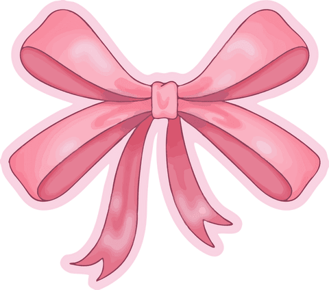 Elegant transparent pink bow with glossy gradient