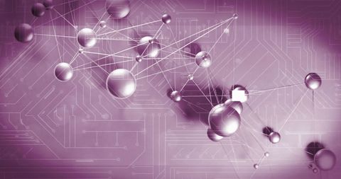 Glitch Effect on Molecular Structures with Microprocessor Silhouettes - Download Free Stock Images Pikwizard.com