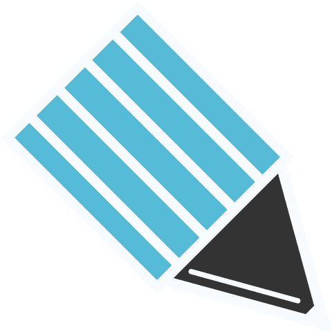 Abstract Geometric Pencil Shape with Transparent Background