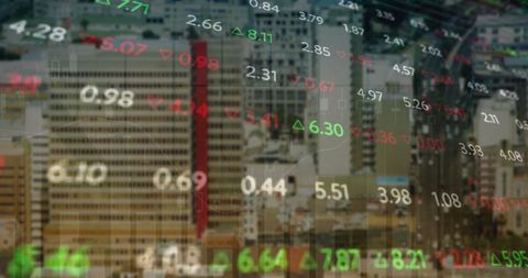 Financial Data Processing Over Urban Business District - Download Free Stock Images Pikwizard.com