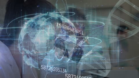 Digital Businesswoman and Data Processing Animations