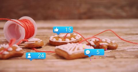 Christmas Cookies with Social Media Interaction - Download Free Stock Images Pikwizard.com