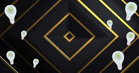 Innovative Concept with Floating Eco Light Bulbs