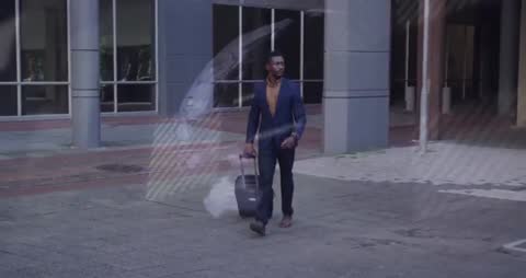 Businessman on the Go: Blending Travel and Technology