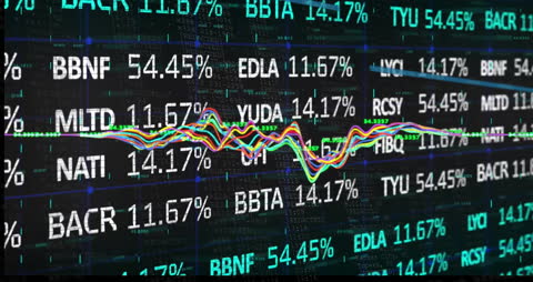 Glowing Financial Data Analytics Screen