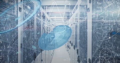 Mathematical Formulas in Modern Server Data Center - Download Free Stock Images Pikwizard.com
