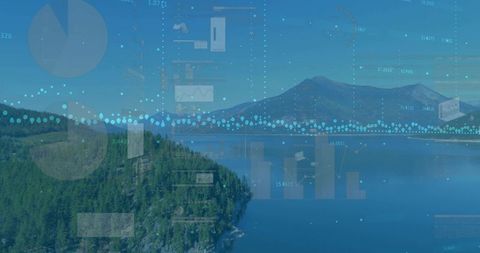 Overlay of Big Data Analytics on Serene Lake Landscape