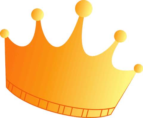 Transparent vector golden crown with elegant gradient effects