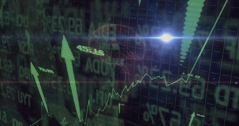 Futuristic Data Analysis in Finance Concept with Rising Graph