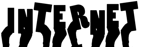 Transparent Illustration of Hands Around Internet Text Concept