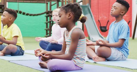 Children Practicing Mindfulness on Playground - Download Free Stock Images Pikwizard.com