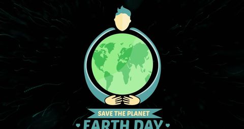 Earth Day Celebration with Green Globe Digital Art