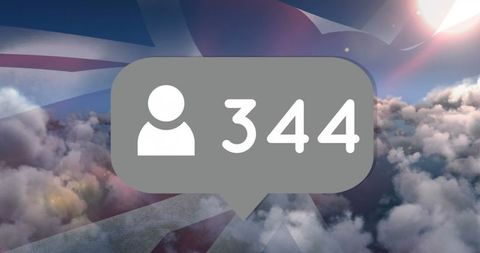 Social Media Follower Increase Over Cloudy Sky Background - Download Free Stock Images Pikwizard.com