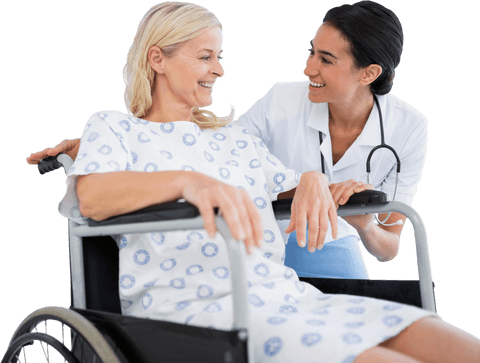 female doctor attending disabled patient on transparent background - Download Free Stock Videos Pikwizard.com