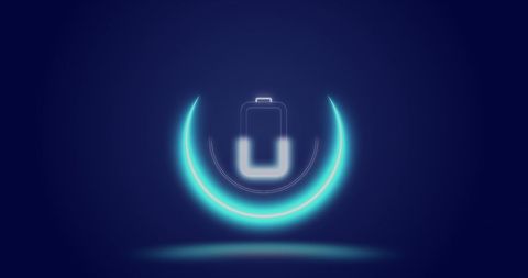 Digital Battery Icon with Loading Symbol on Dark Background - Download Free Stock Images Pikwizard.com