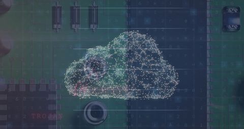 Cybersecurity Concept with Digital Cloud Over Circuit Board - Download Free Stock Images Pikwizard.com