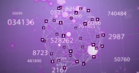 Global Network with Nodes and Numbers Illustrating Connectivity