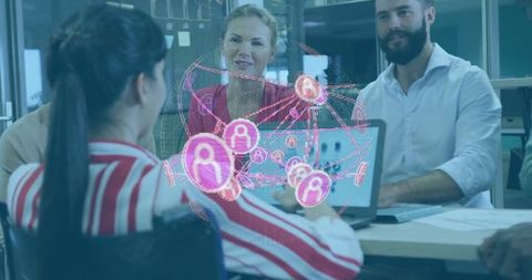 Diverse Team Collaborating with Innovative Technology