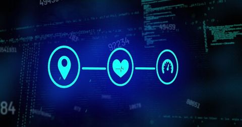 Digital Icons on Network Background Representing Data Analysis - Download Free Stock Images Pikwizard.com