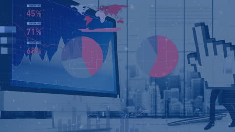 Business Data Analysis Animation with Graphs and Charts