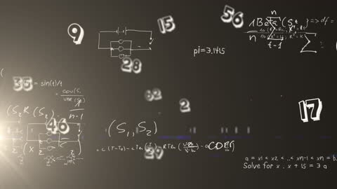 Abstract Animation of Mathematical Equations Over Pink Background