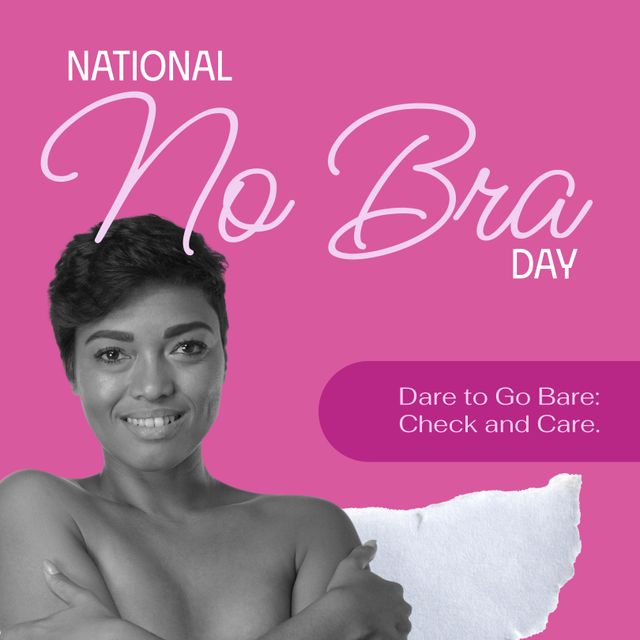 National No Bra Day Celebration Promoting Breast Cancer Awareness - Download Free Stock Templates Pikwizard.com