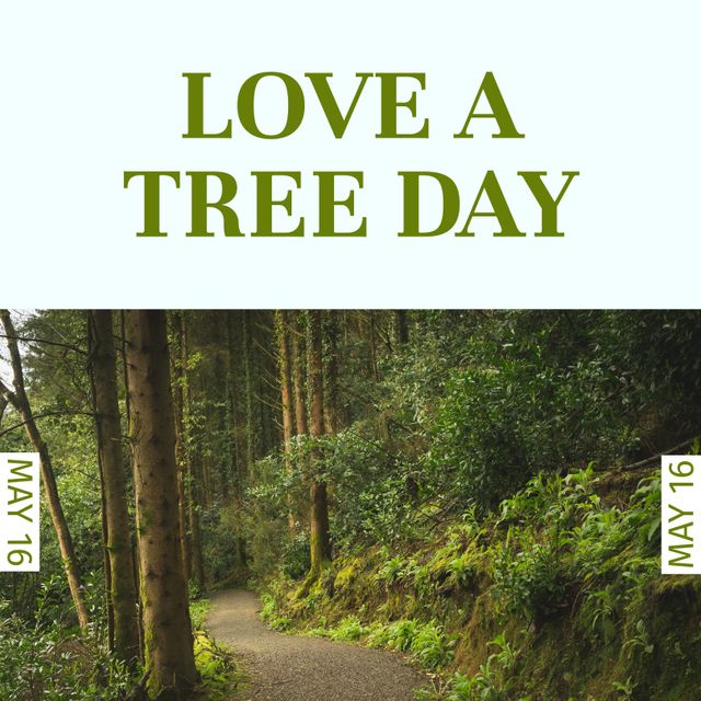 Love a Tree Day Celebration in Lush Forest Landscape - Download Free Stock Templates Pikwizard.com