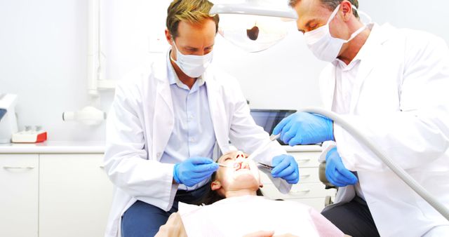 Dental Professionals Treating Patient in Modern Clinic - Download Free Stock Images Pikwizard.com