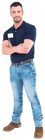 transparent confident businessman standing with arms crossed - Download Free Stock Videos Pikwizard.com