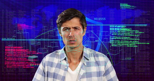 Young Professional Analyzing Digital Data with Futuristic Holographic Interface - Download Free Stock Images Pikwizard.com