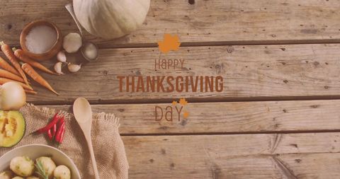 Thanksgiving Celebration with Rustic Vegetables and Text - Download Free Stock Images Pikwizard.com