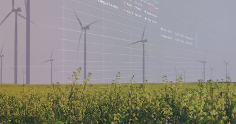 Integrated Renewable Energy with Data Analytics on Grassland - Download Free Stock Images Pikwizard.com