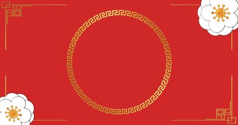 Chinese Pattern with Floral Decor on Red Background - Download Free Stock Images Pikwizard.com