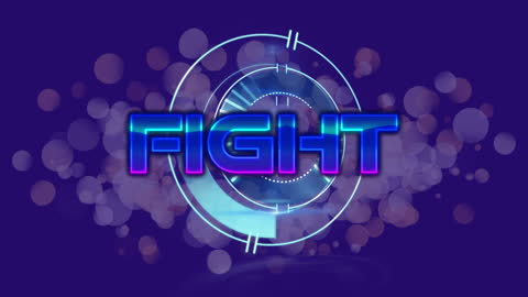 Futuristic Fight Text with Digital Scope Design