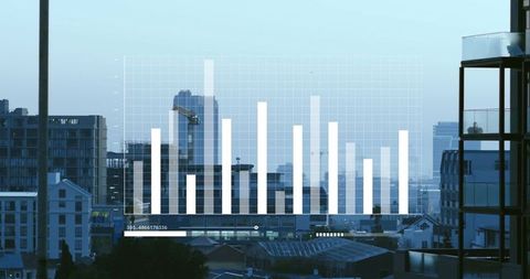 Digital Financial Analytics Over City Skyline - Download Free Stock Images Pikwizard.com