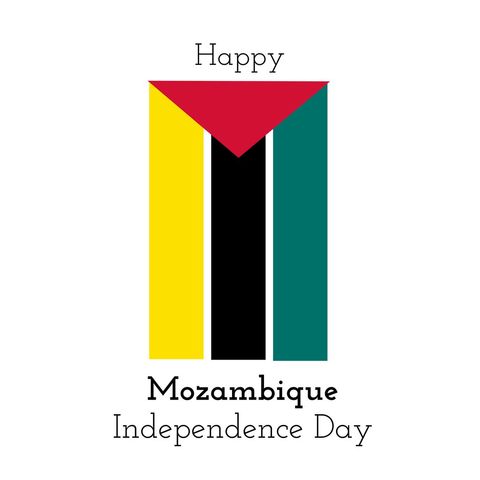 Mozambique independence day celebration design with national flag