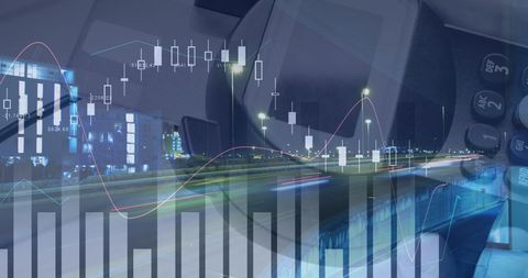 Financial Data Overlay with Payment Technology and Traffic Motion